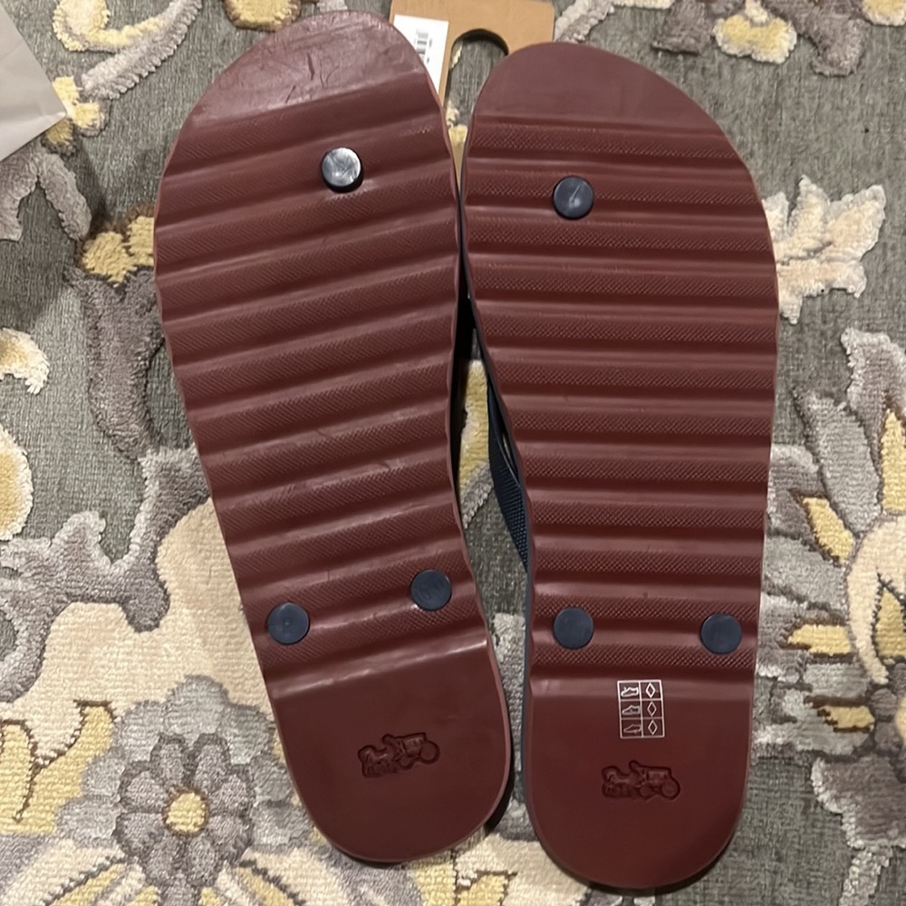 New Coach ZAK VRS flip flop Denim unisex men’s 9 /11 women’s new with tag - Picture 2 of 5